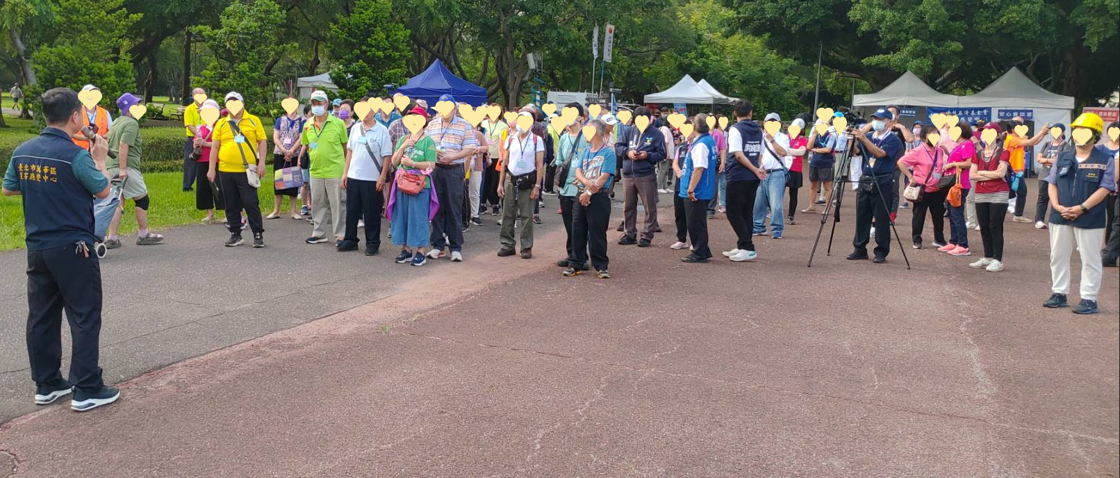 臺北市萬華區公所防災公園開設測試及演練。