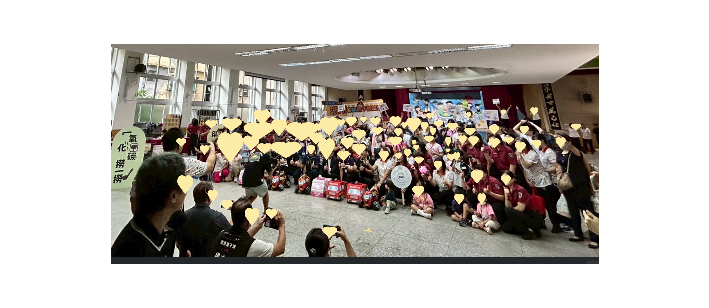 參與基隆市114年消防暑期親子體驗營的與會嘉賓及親子們全體大合照。